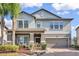 Charming two-story home featuring a well-manicured front yard and a two-car garage with a brick paver driveway at 12269 Great Commission Way, Orlando, FL 32832