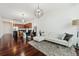 Open living room with hardwood floors and modern decor at 150 E Robinson St # 2908, Orlando, FL 32801