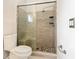 Bathroom with a large walk-in shower and pebble floor at 164 Brad Cir, Winter Haven, FL 33880