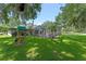 Spacious backyard with playset and pool access at 4938 Raylene Way, St Cloud, FL 34771
