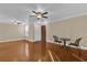 Living room with hardwood floors and ceiling fan at 526 Orange Dr # 37, Altamonte Springs, FL 32701