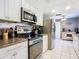 Modern kitchen with stainless steel appliances and white cabinets at 1113 Matterhorn Street, Deltona, FL 32725