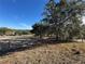Sandy riding arena with trees and distant homes at 17901 Coralwood Ln, Groveland, FL 34736