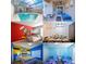 Various themed bedrooms, dining area and patio at 2952 Protagonist St, Kissimmee, FL 34746