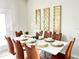 Dining room with white table, brown chairs, and gold wall art at 8902 Sydney Ave, Kissimmee, FL 34747