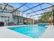 Large screened pool and spa with ample deck space for lounging at 9856 Heron Pointe Dr, Orlando, FL 32832