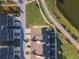 An aerial view of townhouses and a community walkway at 13715 Bressler Aly, Windermere, FL 34786