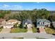 Aerial view of three houses on a tree-lined street at 15925 St Clair St, Clermont, FL 34714