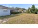 Spacious backyard with green grass, mature trees, and a chain-link fence at 2823 Cady Way, Winter Park, FL 32792