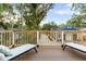 Relaxing deck with wooden railings and views of backyard at 806 Palmer St, Orlando, FL 32801