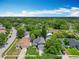Aerial photo highlighting a suburban neighborhood with tree-lined streets and neatly arranged homes at 13111 Point O Wood Ct, Orlando, FL 32828