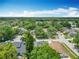 This aerial captures a residential area with lush greenery, clear skies, and orderly street layout at 13111 Point O Wood Ct, Orlando, FL 32828