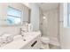 Clean bathroom with a walk-in shower and modern vanity at 2779 Prince John Rd, Winter Park, FL 32792