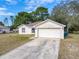 One story house with attached garage and driveway, surrounded by trees at 3054 Shallowford St, Deltona, FL 32738