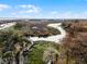 Aerial view of waterfront property with boardwalk at 313 Dirksen Dr # B16, Debary, FL 32713