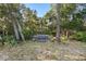 Backyard with wooden planter box and a bench at 360 Gleneagles Dr, New Smyrna Beach, FL 32168