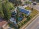 Aerial view highlighting a home's pool and patio area at 922 Fort Smith Blvd, Deltona, FL 32738