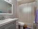 Clean bathroom with shower/tub combo and updated vanity at 922 Fort Smith Blvd, Deltona, FL 32738