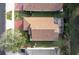 Overhead view of house, highlighting roofline and backyard patio at 2311 Caledonian St, Clermont, FL 34711