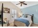 Bedroom with a double bed, ceiling fan and window shutters at 900 Khingan Ct, Apopka, FL 32712