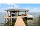 Covered boat dock with seating area and lake access at 111 Millholland St, Oakland, FL 34760