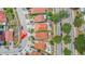 This aerial shot shows the properties' location on a corner, featuring the spacious layout and street access at 2317 Santa Lucia St, Kissimmee, FL 34743