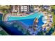 Resort pool with pirate ship water feature, and plenty of lounge chairs at 8101 Resort Village Dr, Orlando, FL 32821