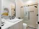 Contemporary bathroom with floating sink and walk-in shower at 9697 Bryanston Dr, Orlando, FL 32827