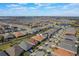 Aerial view of neighborhood near a lake at 125 Silver Maple Rd, Groveland, FL 34736