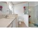 Bathroom with a toilet, sink, and shower stall at 12821 Gettysburg Cir, Orlando, FL 32837