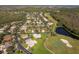 Aerial view of homes and green spaces near golf course at 181 Tall Pines Pass, Kissimmee, FL 34759