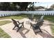 Landscaped backyard with fire pit and seating area at 2420 Musselwhite Ave, Orlando, FL 32804