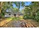 Large backyard featuring a patio, fire pit, and mature trees at 2564 Sheffield Ave, Orlando, FL 32806