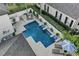 Aerial view of property showcasing pool and patio areas at 11413 Camden Park Dr, Windermere, FL 34786