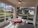 Relaxing screened porch with table and chairs, overlooking backyard at 2310 Grasmere Cir, Clermont, FL 34711