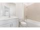 Clean bathroom, featuring a bathtub and single vanity at 738 Lemon Ave, Fruitland Park, FL 34731