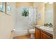 Small bathroom with a tub shower combination at 9229 Lake Hickory Nut Dr, Winter Garden, FL 34787