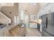 Modern kitchen with stainless steel appliances and granite countertops at 110 Becket Ln, Lake Mary, FL 32746