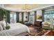 Serene main bedroom with water view, featuring a seating area, access to a balcony, and natural light at 11900 Lake Butler Blvd, Windermere, FL 34786