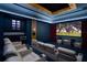 Home theater room with comfortable seating, large screen, and custom lighting for entertainment at 11900 Lake Butler Blvd, Windermere, FL 34786