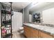 Clean bathroom featuring a vanity with a granite-look countertop at 459 Abeno Ave, Deltona, FL 32725