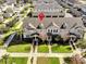 Aerial view showcasing the townhome's location and neighborhood at 7236 Shadeview Aly, Windermere, FL 34786