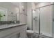 Well-appointed bathroom, featuring a walk-in shower and single vanity at 9043 Dogleg Dr, Davenport, FL 33896