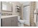 Updated bathroom with new vanity, toilet, and shower/tub combo at 228 Westwood Dr, Leesburg, FL 34748