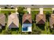 Bird's-eye view of a house and pool in a residential neighborhood at 526 First Cape Coral Dr, Winter Garden, FL 34787