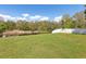 Expansive backyard featuring lush green grass and serene pond views at 6121 Bass Hwy, St Cloud, FL 34771