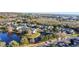 Aerial view of townhouses, pond, and surrounding landscape at 9746 Tiramasu Trl, Orlando, FL 32829