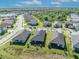 An aerial shot shows well-maintained homes and green lawns in a desirable residential neighborhood at 1511 Goblet Cove St, Kissimmee, FL 34746