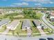 An aerial view showcases this homes roof, landscaping, surrounding neighborhood, and nearby community features at 1511 Goblet Cove St, Kissimmee, FL 34746