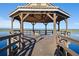 A lakeside wooden gazebo offers beautiful views and a peaceful retreat on the water at 1511 Goblet Cove St, Kissimmee, FL 34746